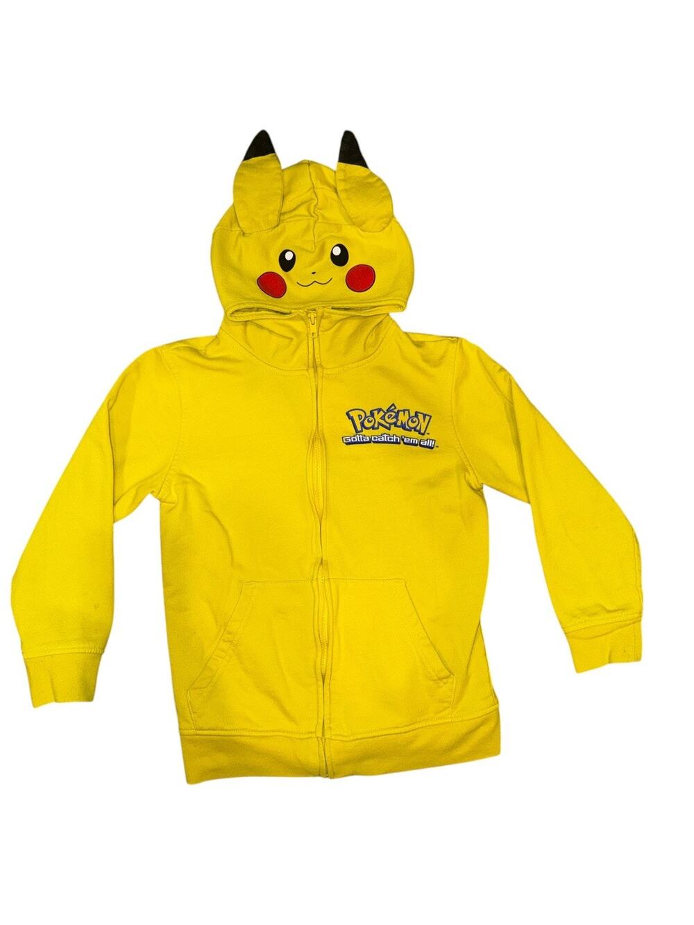 Pokemon Pikachu Zip Up Costume Hoodie SMALL Childs Sweatshirt